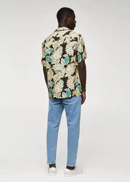 Camisa Manila-H Negro Talla M Hombre Mango