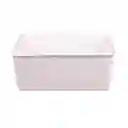 Canasto Simil Rattan Blanco 36.5x30.5x13 Cm