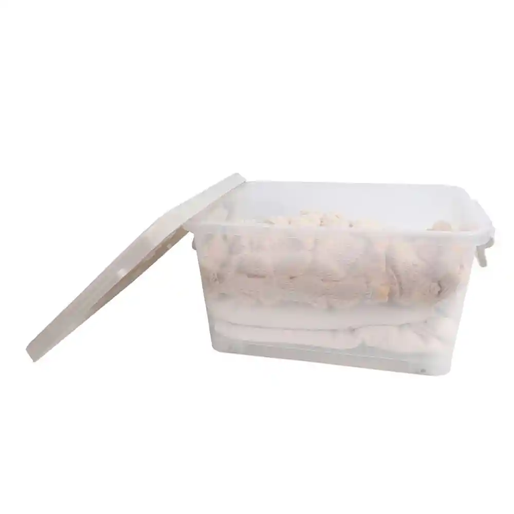 Caja Organizadora Rueda Transparente Color Piedra