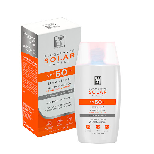 Bloqueador Solar Facialfarmatodo Spf 50+ Acabado Invisible Ácido Hialurónico