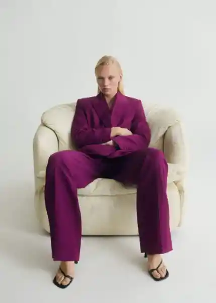 Pantalón Anna Fucsia Talla 36 Mujer Mango