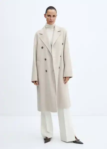 Abrigo Picarol Piedra Talla M Mujer Mango