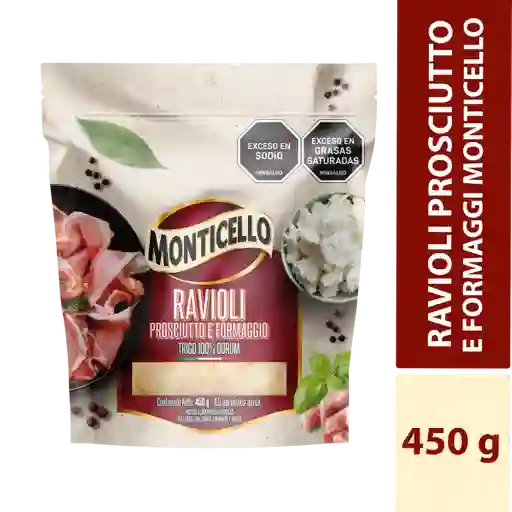 Monticello Raviolis Rellenos de Jamón Ahumado y Queso