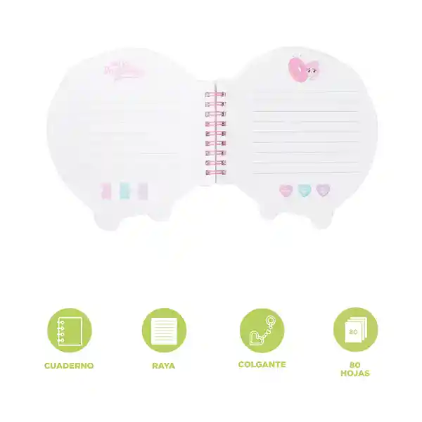 Cuaderno Mini en Forma Dona 80 Hojas Serie Mis Pastelitos Miniso