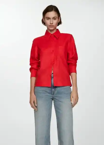 Sobrecamisa Rodas Coral Talla 24 Mujer Mango