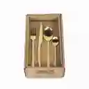 Set de Cubierto Line Dorado Mate Ambiente Gourmet