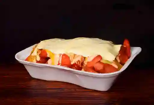 Salchipapa Gratinada