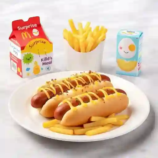 Perro L + Papas + Caja de Jugo + Huevo sorpresa