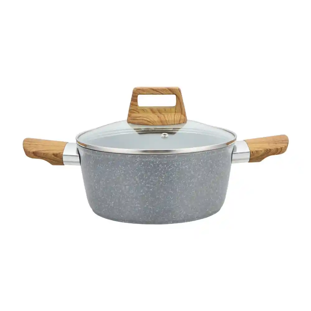 Olla Krea Granito Mango Símil Madera