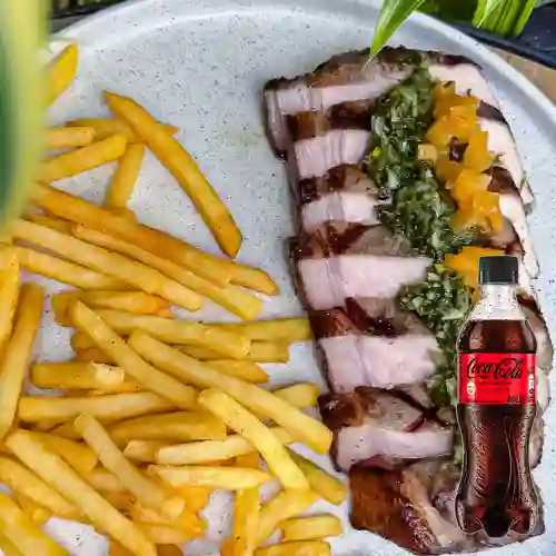 Combo Churrasco de Cerdo + Coca-Cola Sin Azúcar 400 ml