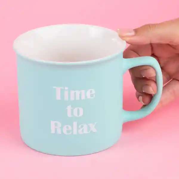 Taza Cerámica de Serie Azul 390 mL Miniso