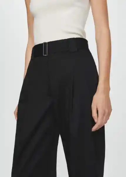 Pantalón Myriam Negro Talla 38 Mujer Mango