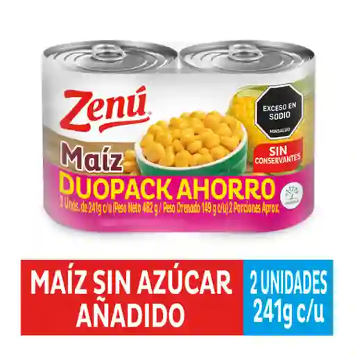 Zenú Maíz Dulce sin Azúcar Añadido