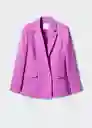 Blazer Americana Iguana Morado Talla 25 Mujer Mango