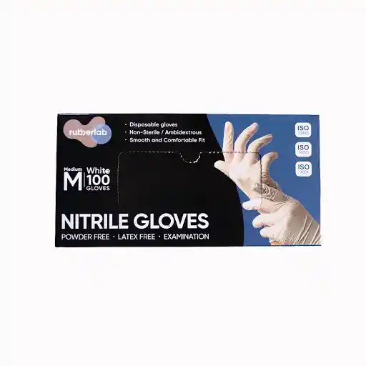 Inverfarma Guantes de Nitrilo Blanco Talla M