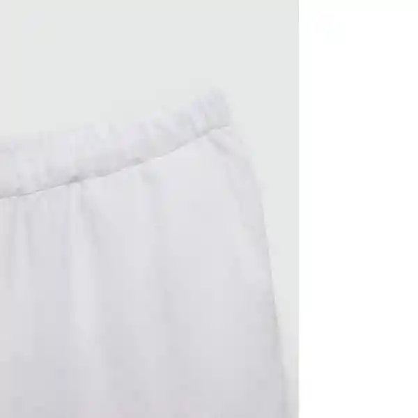 Pantalón Linen Blanco Talla S Mujer Mango