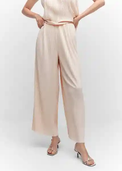 Pantalón Veronab-a Crudo Talla M Mujer Mango