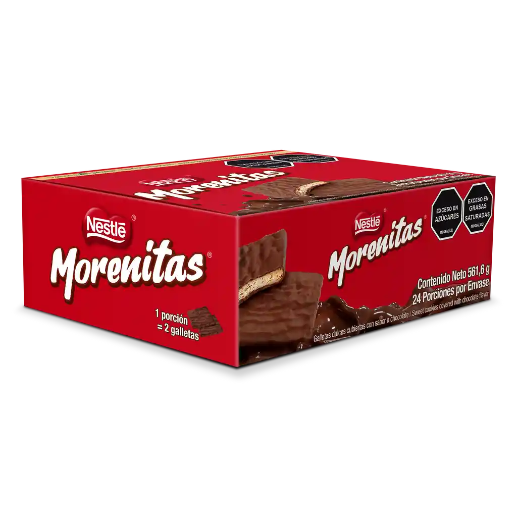 Galletas dulces MORENITAS cubiertas con chocolate 24 Unds x 561,6g