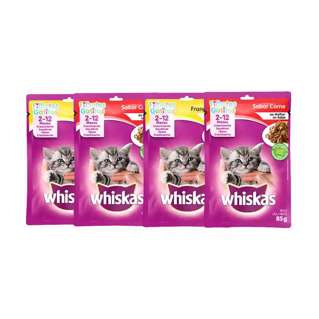 Whiskas Alimento Para Gato Sabores Carne y Frango 340 g