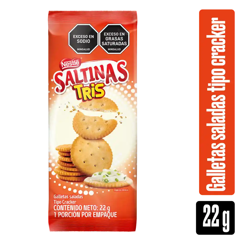 Galletas de sal SALTINAS TRIS tipo cracker x 22g