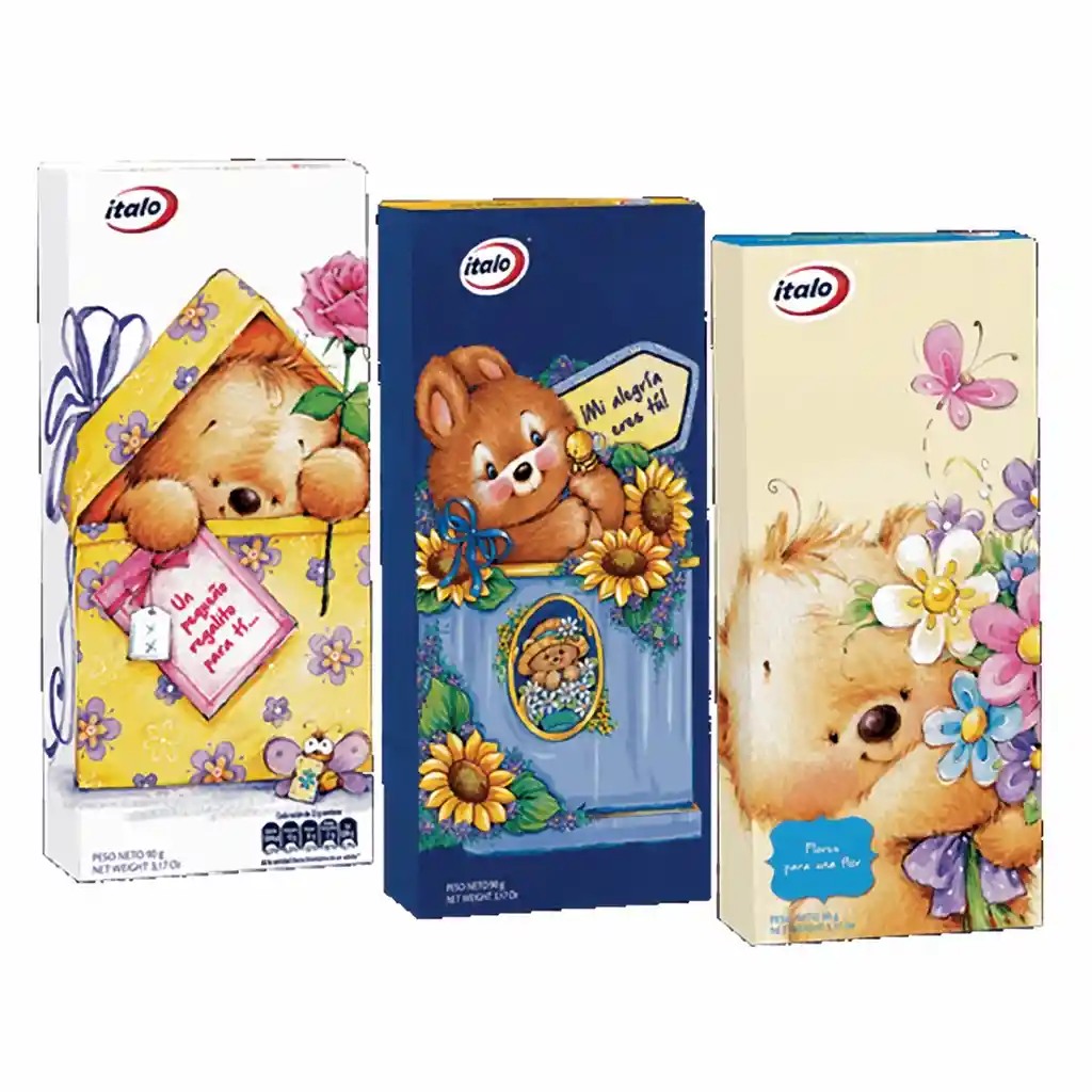 Italo Chocolatina de Leche Rellena de Liquido de Frutas Surtidos