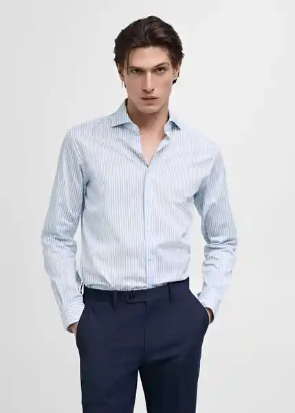 Camisa Pals Celeste Talla XL Hombre Mango