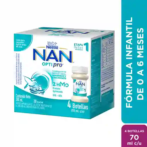 Fórmula infantil líquida NAN OPTIPRO 1 Caja x 4 botellas