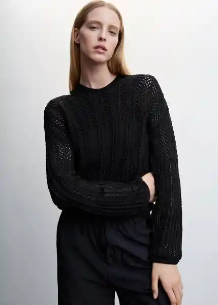 Saco Jersey Leslie Negro Talla M Mujer Mango