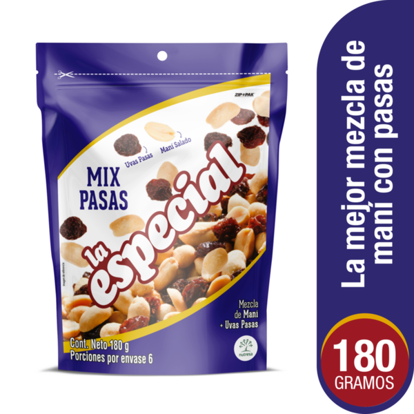 La Especial Mezcla de Maní con Uvas Pasas 180g