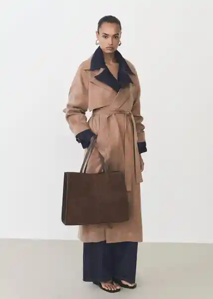 Abrigo Trench Oxid Cobre Talla S Mujer Mango