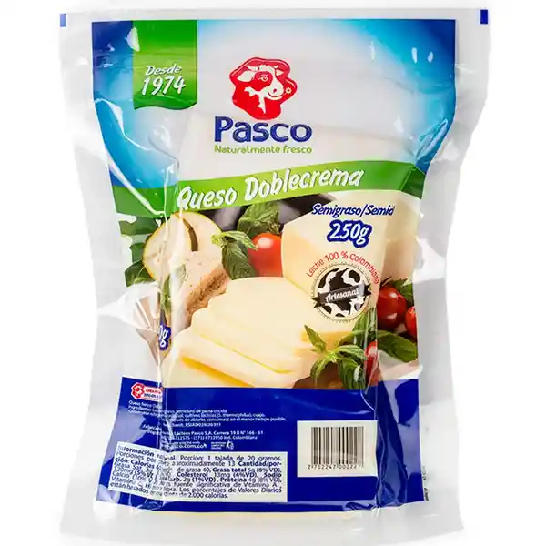 Queso Doble Crema Pasco Tajado