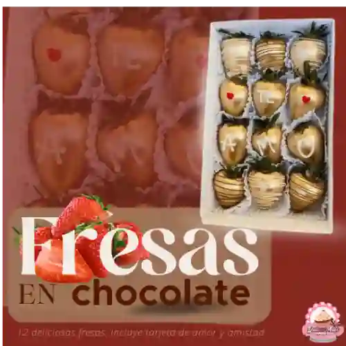 12 Fresas en Chocolates -Regalo de Novia