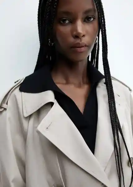 Abrigo Trench Fluid Gris Claro Vigoré Talla M Mujer Mango