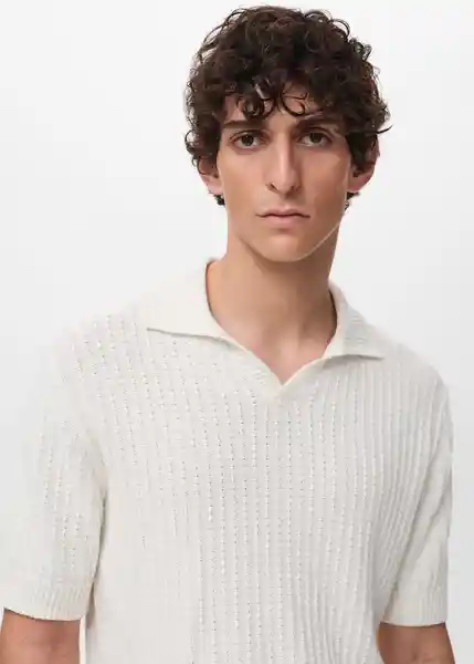 Camiseta Polo Hondarra Offwhite Talla S Hombre Mango