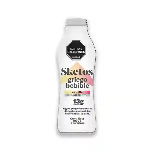 Yogurt Griego Sketos Bebible Descremado Sabor Vainilla (1000 Gr)
