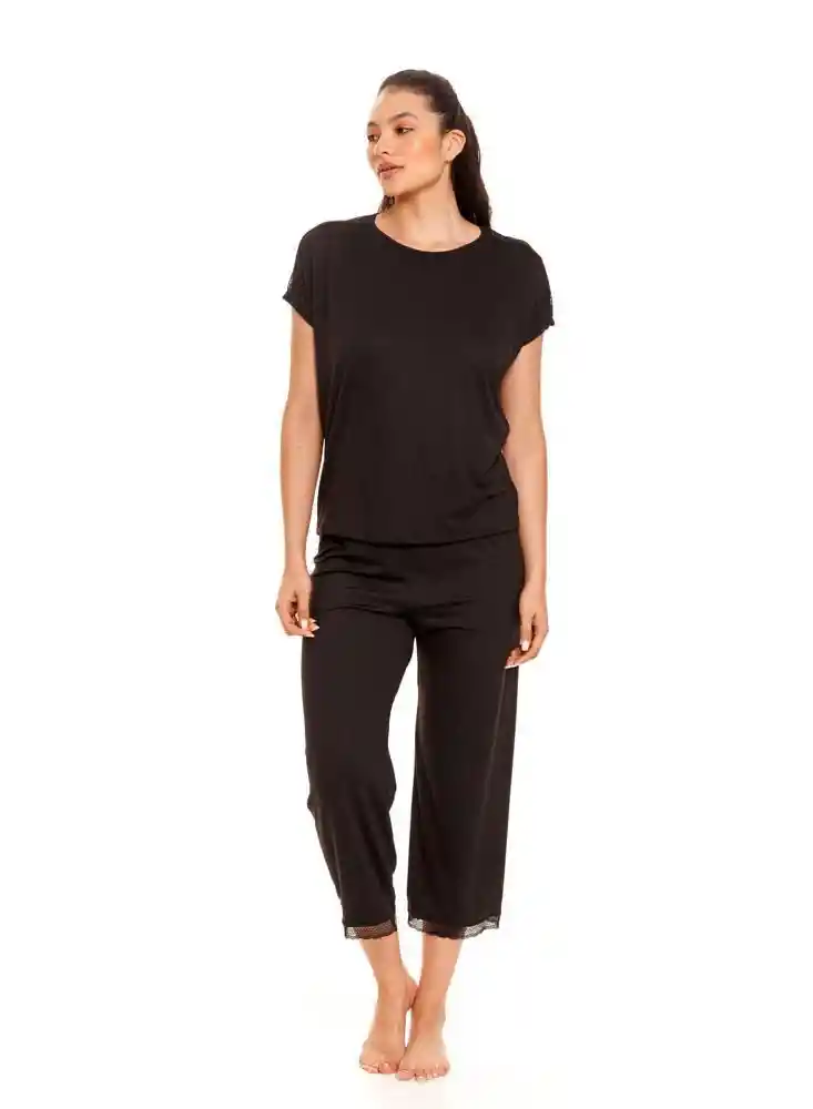 Pijama Capry Csta Mc Fondo Entero Xl - Negro
