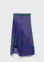 Falda Lazuli Azul Talla 38 Mujer Mango