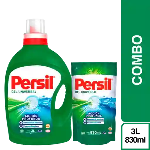 Combo Detergente Líquido Persil Acción Profunda 3 L + 830 mL