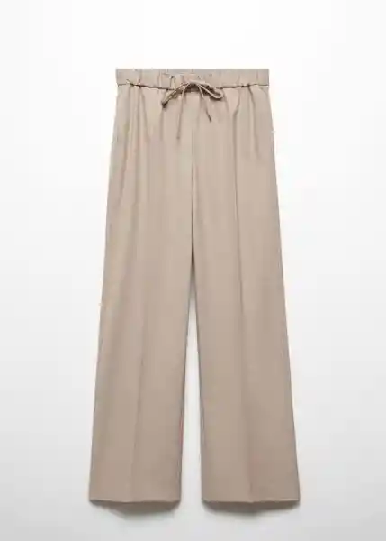 Pantalón Lazy Beige Talla S Mujer Mango