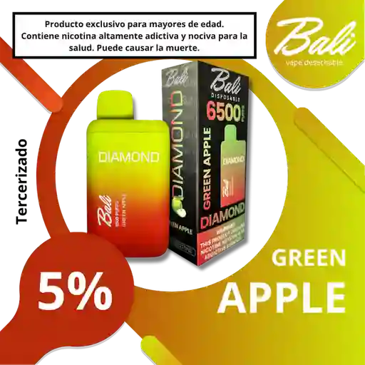 Bali Vapeador Green Apple - 6500 Puffs - 5% Nicotina