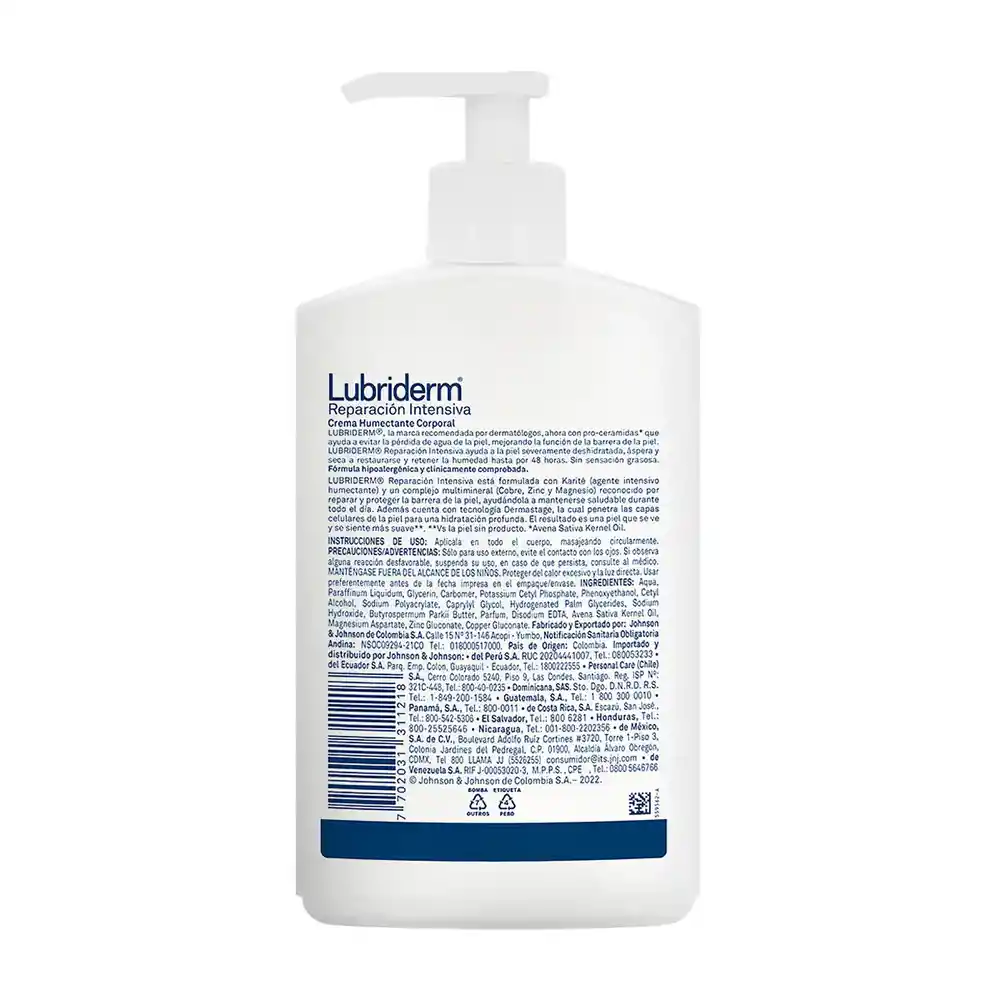 Crema Corporal LUBRIDERM Reparacion Intensiva 946 ML