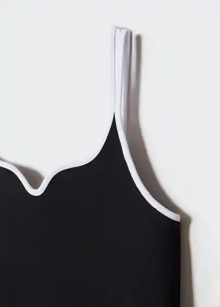 Top Brie Negro Talla M Mujer Mango