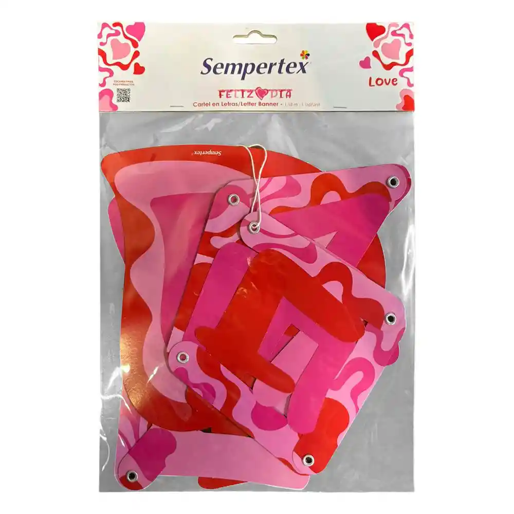 Cartel Carton Letras Feliz Dia Love Sempertex 7703340403038