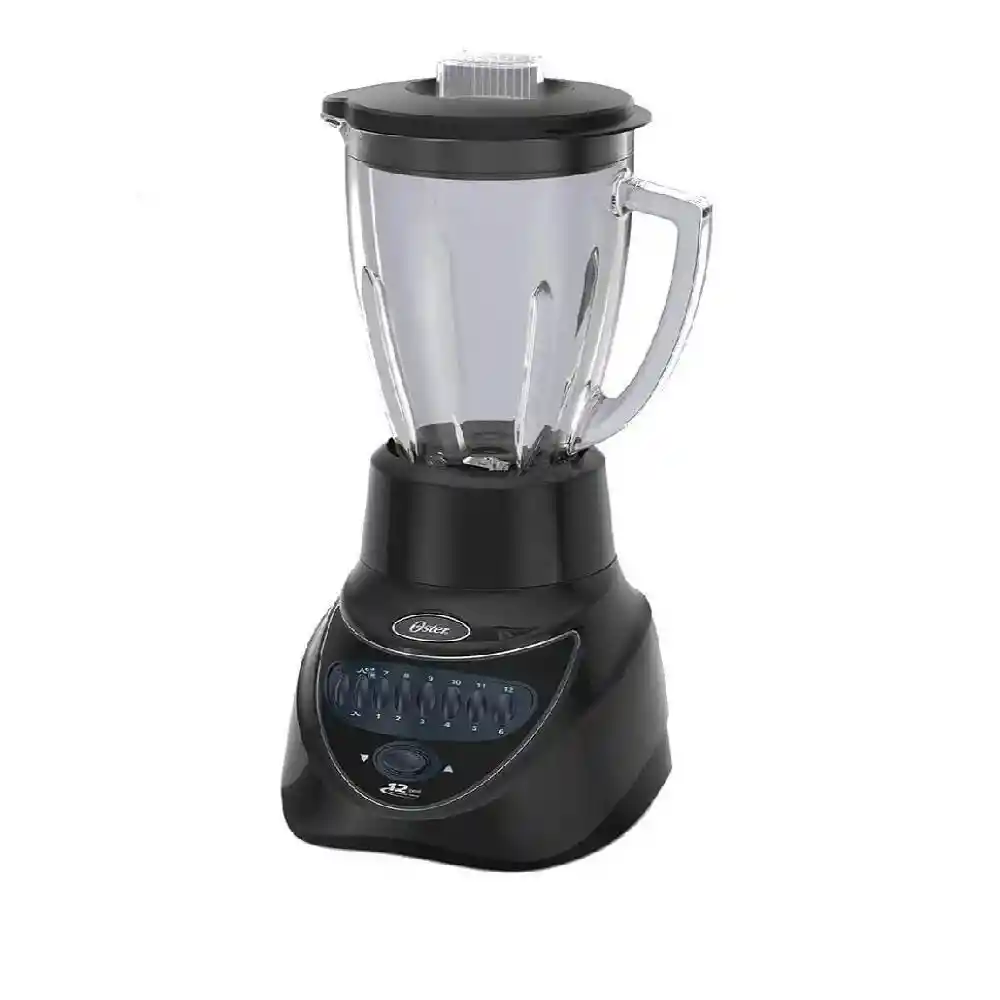 Licuadora Oster 12 Velocidades Con Vaso en Vidrio y Botones Led Negra