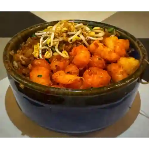 Arroz Al Wok con Camaron Tempura