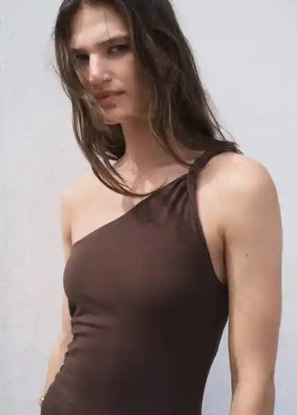 Vestido Cuba Marrón Talla M Mujer Mango