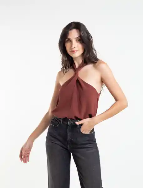  Camisa Fiu Cafe Marron Oscuro Talla M Mujer Naf-Naf 
