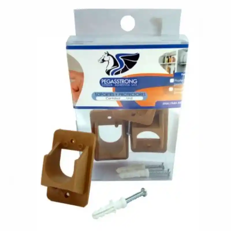 Contiene 4 Unidades. Soporte Closet Plástico. Color: Café. Incluye (Chazo/Tornillos 8 Unidades). Sku 2090000165548