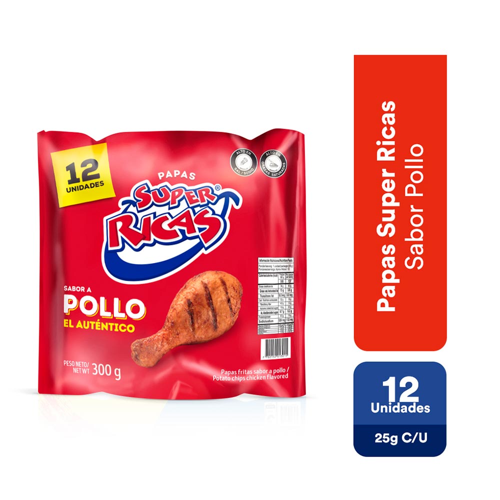 Super Ricas Papas Fritas Sabor a Pollo 12 und