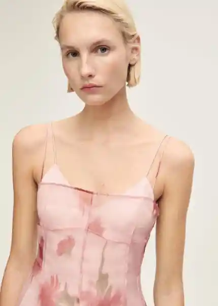 Vestido Sasi Rosa Pastel Talla S Mujer Mango